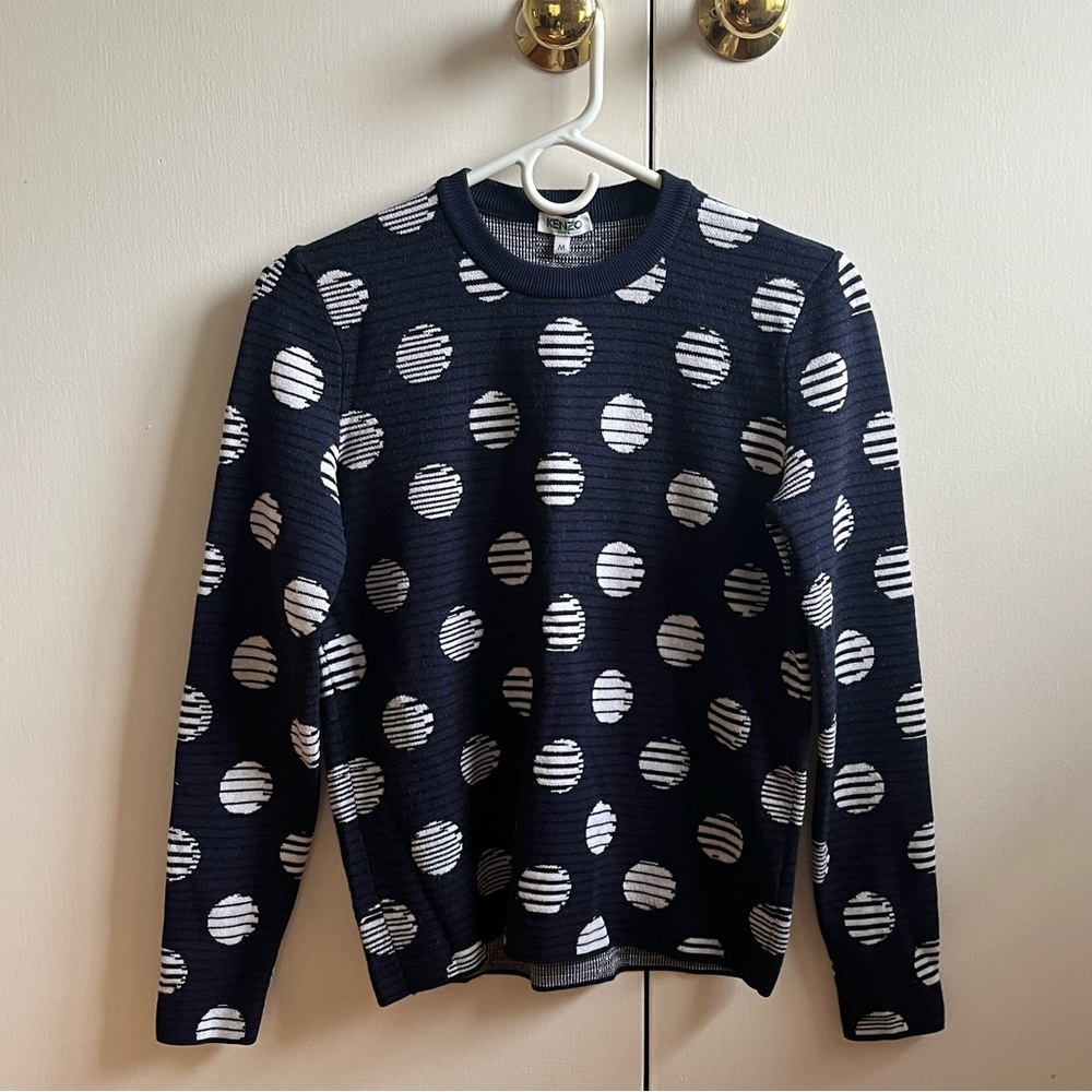 Kenzo navy blue pokadot sweater